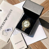 Emporio Armani World Explorer Chronograph Cream Dial Two Tone Steel Strap Watch for Men - AR11606
