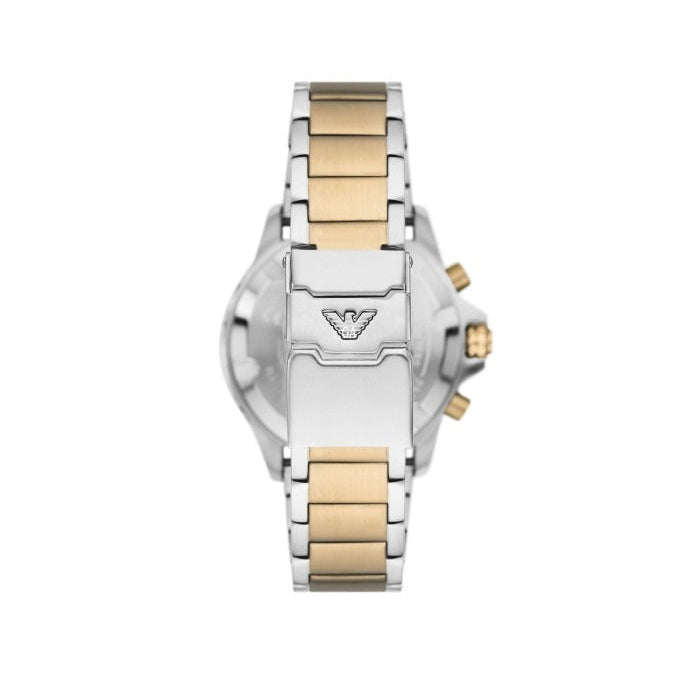 Emporio Armani World Explorer Chronograph Cream Dial Two Tone Steel Strap Watch for Men - AR11606