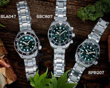 Seiko Prospex 140th Anniversary Limited Edition Automatic Scuba Divers Green Dial Silver Steel Strap Watch for Men - SPB207J1