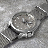 Seiko 5 Sports Automatic Grey Dial Grey Nylon Strap Watch for Men - SRPE61K1