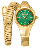 Just Cavalli Amalfi Green Dial Gold Steel Strap Watch for Women - JC1L270M0035