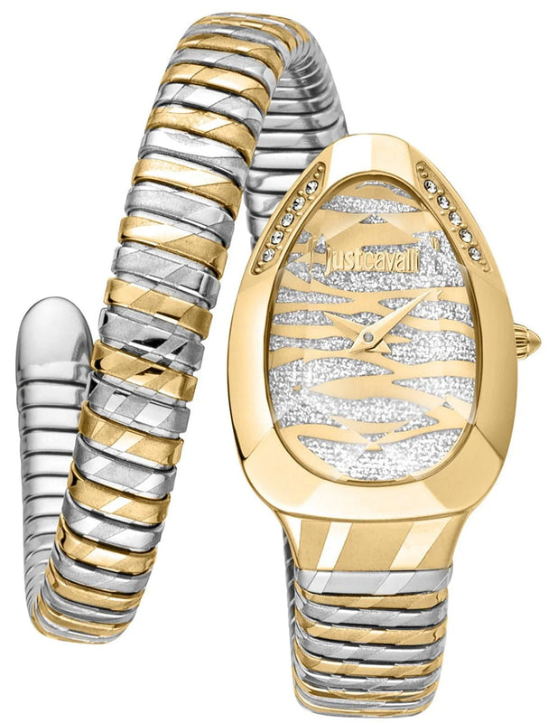 Just Cavalli Taglio Silver Dial Two Tone Steel Strap Watch for Women - JC1L225M0075