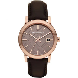 Burberry Classic Quartz Brown Dial Brown Leather Strap Watch for Men - BU9013