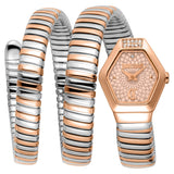 Just Cavalli Romina Rose Gold Dial Two Tone Steel Strap Watch for Women - JC1L395M0065