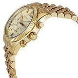 Michael Kors Lexington Chronograph Gold Dial Gold Steel Strap Watch for Women - MK5556