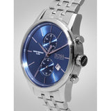 Hugo Boss Jet Blue Dial Silver Steel Strap Watch for Men - 1513384