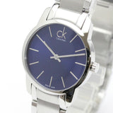 Calvin Klein City Blue Dial Silver Steel Strap Watch for Women - K2G2314N