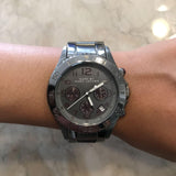 Marc Jacobs Rock Chronograph Gunmetal Grey Dial Grey Steel Strap Watch for Men - MBM3160