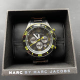 Marc Jacobs Rock Chronograph Black Dial Black Steel Strap Watch for Men - MBM5026