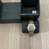 Marc Jacobs Amy Black Dial Gold Steel Strap Watch for Women - MBM3273