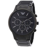 Emporio Armani Classic Chronograph Black Dial Black Steel Strap Watch For Men - AR2453