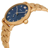 Marc Jacobs Baker Blue Dial Rose Gold Steel Strap Watch for Women - MBM3330
