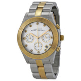 Marc Jacobs Blade Chronograph Silver Dial Two Tone Steel Strap Watch for Women - MBM3177
