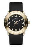 Marc Jacobs Amy Black Dial Black Leather Strap Watch for Women - MBM1154
