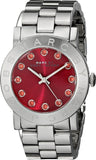 Marc Jacobs Amy Red Dial Silver Steel Strap Watch for Women - MBM3333