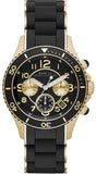 Marc Jacobs Rock Chronograph Black Dial Black Silicone Strap Watch for Women - MBM2598