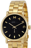 Marc Jacobs Baker Black Dial Gold Steel Strap Watch for Women - MBM3355