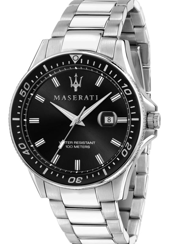 Maserati SFIDA Quartz Black Dial Stainless Steel Watch For Men - R8853140002