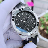 Maurice Lacroix Aikon Automatic Chronograph Black Dial Black Leather Strap Watch for Men - AI1808-SS000-330-2