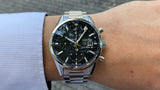 Tag Heuer Carrera Automatic Chronograph Black Dial Silver Steel Strap Watch for Men - CBK2110.BA0715
