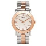 Marc Jacobs Amy Silver Dial Two Tone Steel Strap Watch for Women - MBM3194