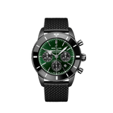 Breitling Superocean Heritage B01 Chronograph 44 Green Dial Black Mesh Bracelet Watch for Men - MB01621A1L1S1