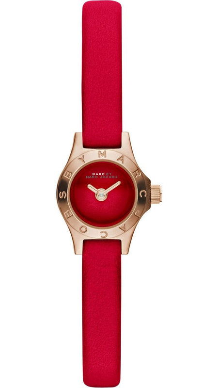Marc Jacobs Blade Red Dial Red Leather Strap Watch for Women - MBM1343