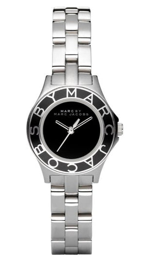 Marc Jacobs Blade Black Dial Silver Steel Strap Watch for Women - MBM3058