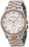 Marc Jacobs Henry Chronograph Silver Dial Two Tone Steel Strap Watch for Women - MBM3106