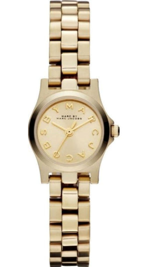 Marc Jacobs Henry Dinky Gold Dial Gold Steel Strap Watch for Women - MBM3199