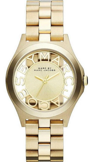 Marc Jacobs Henry Gold Dial Gold Steel Strap Watch for Women - MBM3292