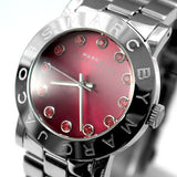 Marc Jacobs Amy Red Dial Silver Steel Strap Watch for Women - MBM3333