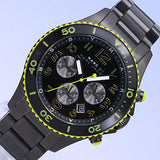 Marc Jacobs Rock Chronograph Black Dial Black Steel Strap Watch for Men - MBM5026