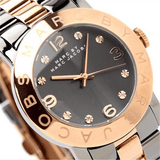 Marc Jacobs Amy Grey Dial Two Tone Steel Strap Watch for Women - MBM8597