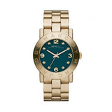 Marc Jacobs Amy Green Dial Gold Steel Strap Watch for Women - MBM8619