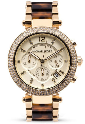 Michael Kors Parker Gold Dial Two Tone Steel Strap Watch for Women - MK5688