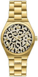 Michael Kors Lennox Three-Hand Gold Dial Gold Steel Strap Watch for Women - MK7500