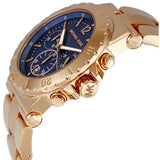 Michael Kors Bel Aire Blue Dial Rose Gold Steel Strap Watch for Women - MK5410