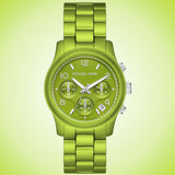 Michael Kors Runway Limited Edition Green Dial Green Steel Strap Watch for Women - MK7480LE