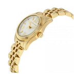 Michael Kors Lexington Quartz Silver Dial Gold Steel Strap Watch For Women - MK3229