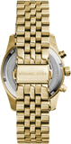 Michael Kors Lexington Chronograph Gold Dial Gold Steel Strap Watch for Women - MK5556