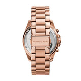 Michael Kors Bradshaw Black Dial Rose Gold Steel Strap Watch for Women - MK5854