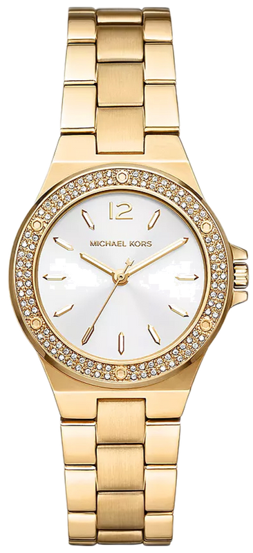 Michael Kors Lennox Three-Hand Silver Dial Gold Steel Strap Watch For Women - MK7278