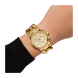 Michael Kors Runway Twist Gold Dial Gold Stainless Steel Strap Watch for Women - MK3131
