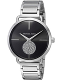Michael Kors Portia Black Dial Silver Steel Strap Watch for Women - MK3638