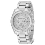 Michael Kors Brinkley Silver Dial with Diamonds Silver Steel Strap Watch for Women - MK5083