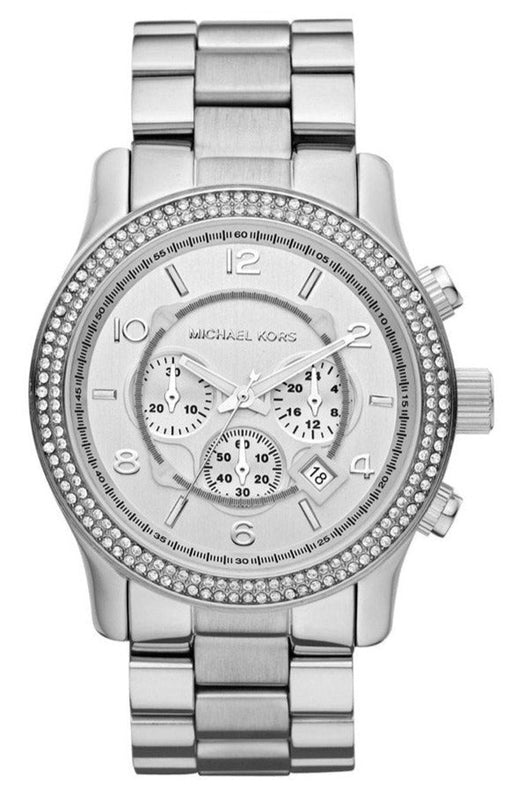 Michael Kors Runway Chronograph Quartz Silver Dial Silver Steel Strap Watch For Women - MK5574