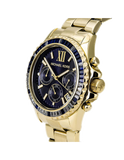 Michael Kors Everest Chronograph Blue Dial Gold Steel Strap Watch for Women - MK5754