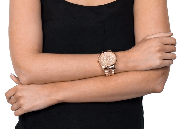 Michael Kors Lexington Rose Gold Dial Rose Gold Steel Strap Watch for Men - MK8319