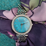 Michael Kors Darci Mother of Pearl Blue  Dial Silver Steel Strap Watch for Women - MK3515